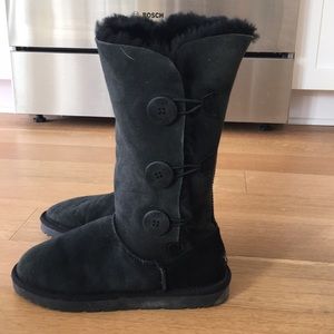 UGG: Bailey suede button triplet boots.